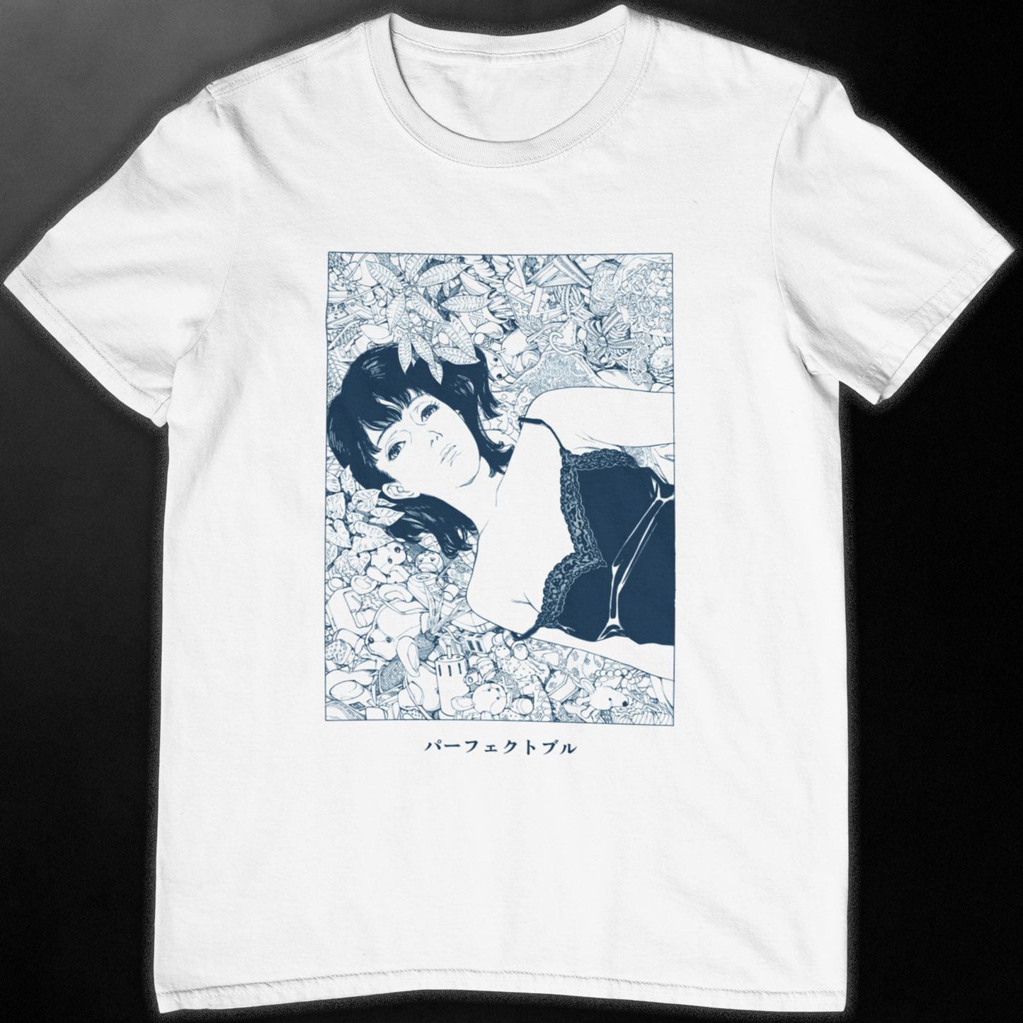 PERFECT BLUE TEE WHITE/BLACK