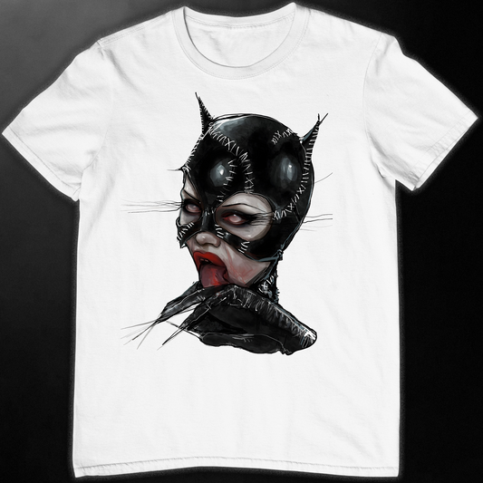 CATWOMAN TEE WHITE/BLACK
