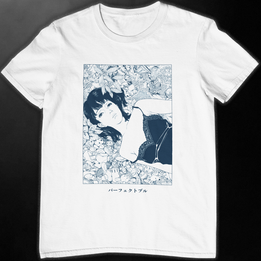 PERFECT BLUE TEE WHITE/BLACK